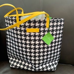 VeraBradley Hello Yellow Tote: MidnightHoundstooth